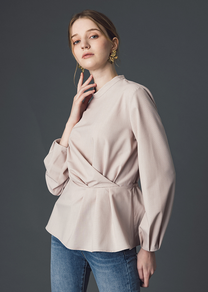 Leia flow blouse [Pink beige]여성복 브랜드, 페리메라
