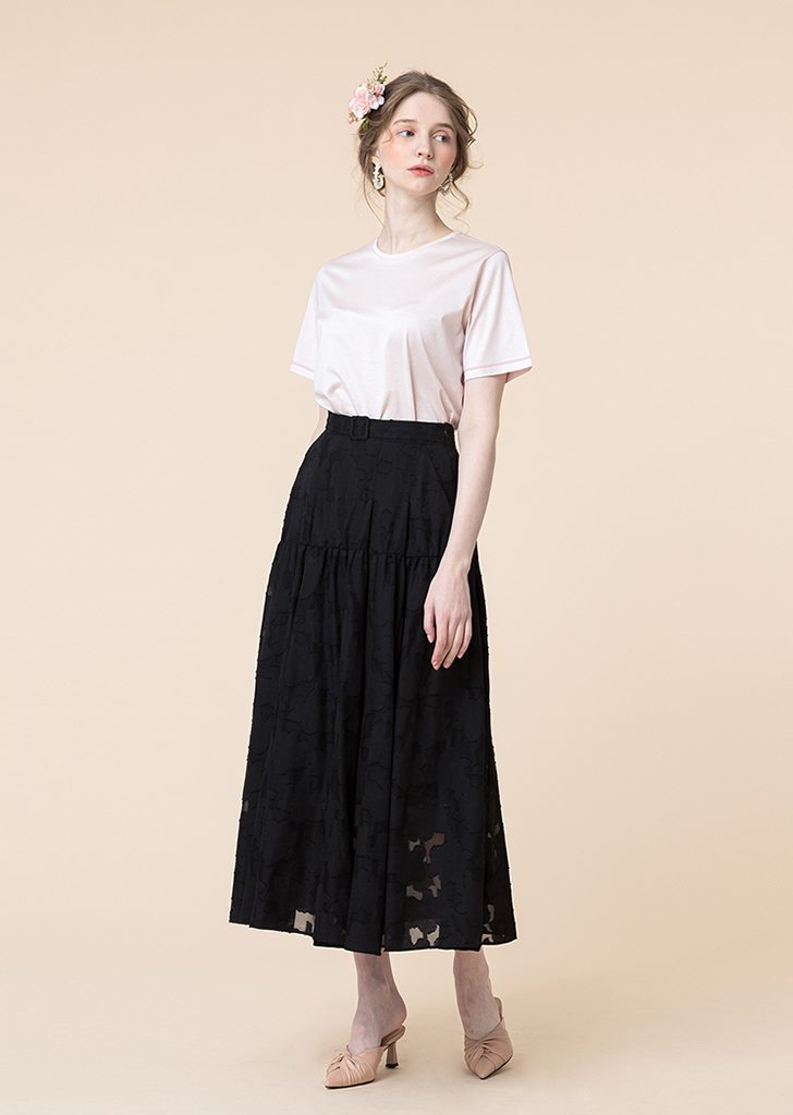 Cecelia flared long skirt [Black]여성복 브랜드, 페리메라