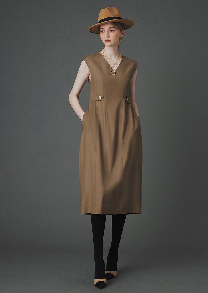 Viola wool dress [Camel]여성복 브랜드, 페리메라
