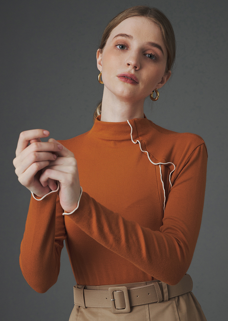 피치 하프넥 소프트 목폴라 (다크오렌지)여성복 브랜드, 페리메라