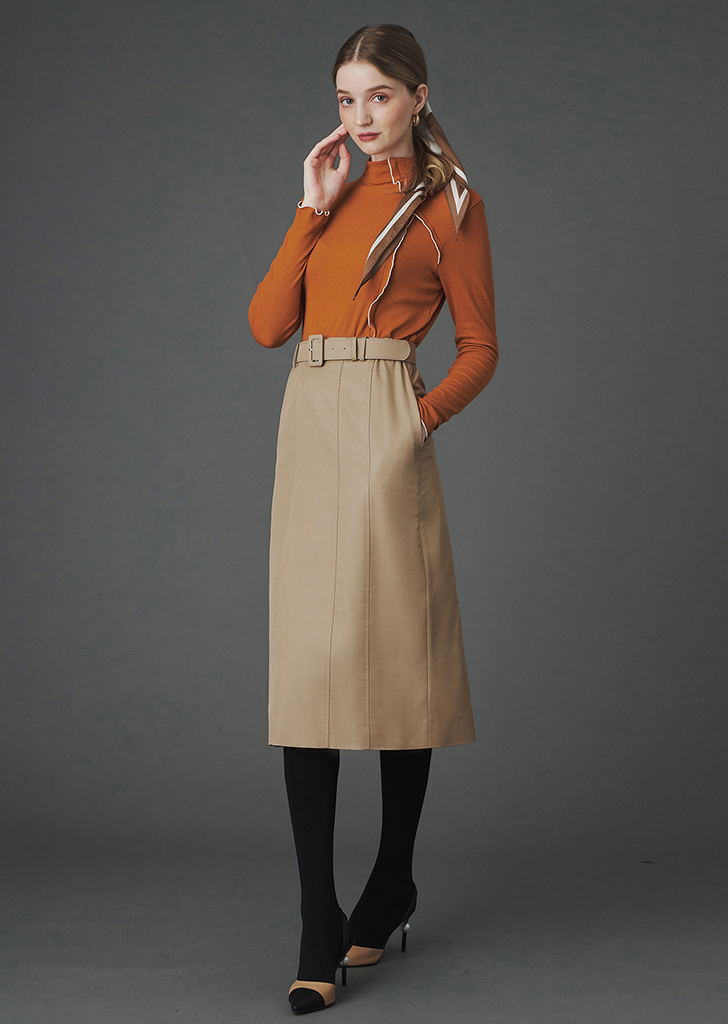 Rosemary belt set skirt [Dark beige]여성복 브랜드, 페리메라