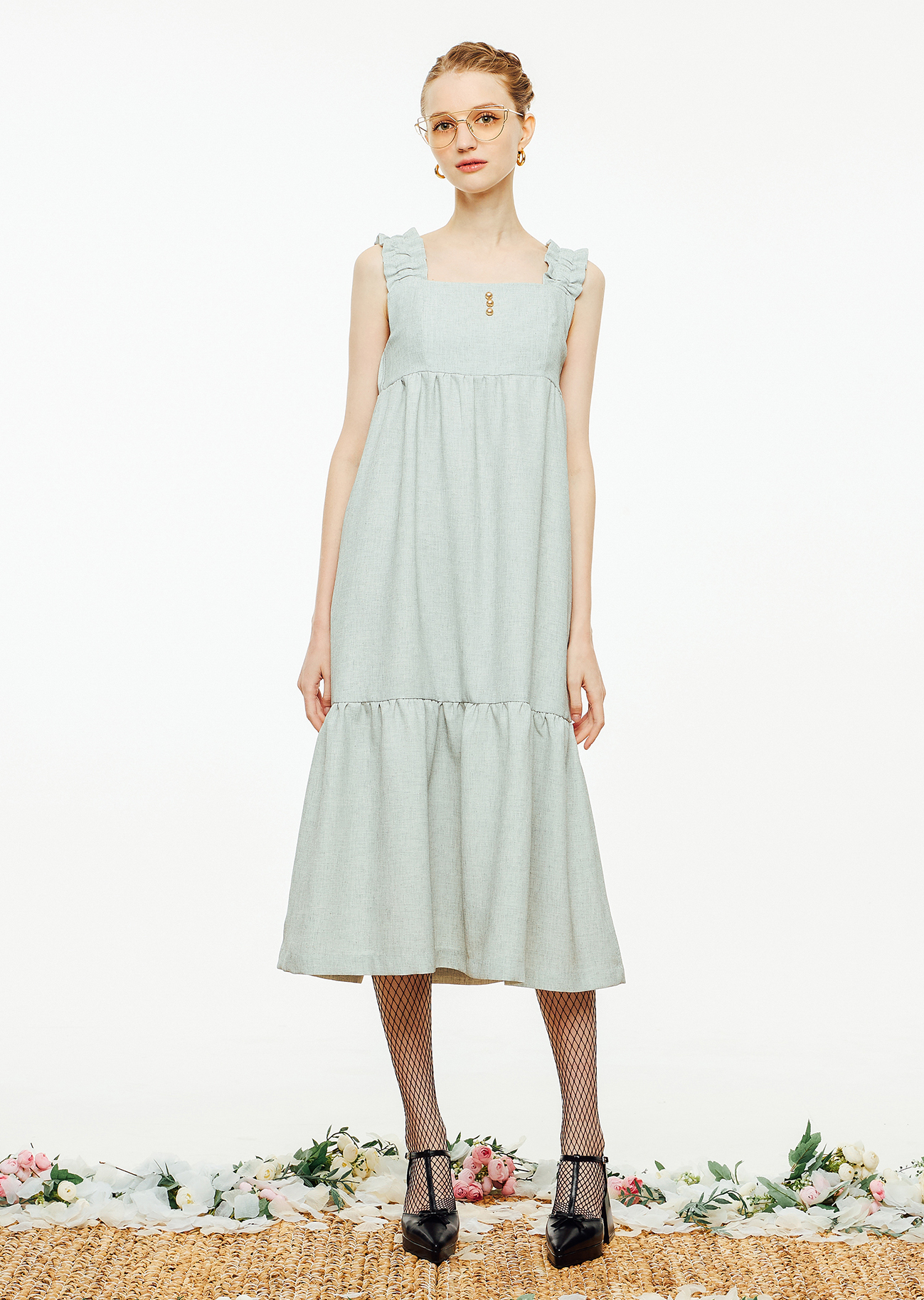 Joséphine summer dress [Ash green]여성복 브랜드, 페리메라