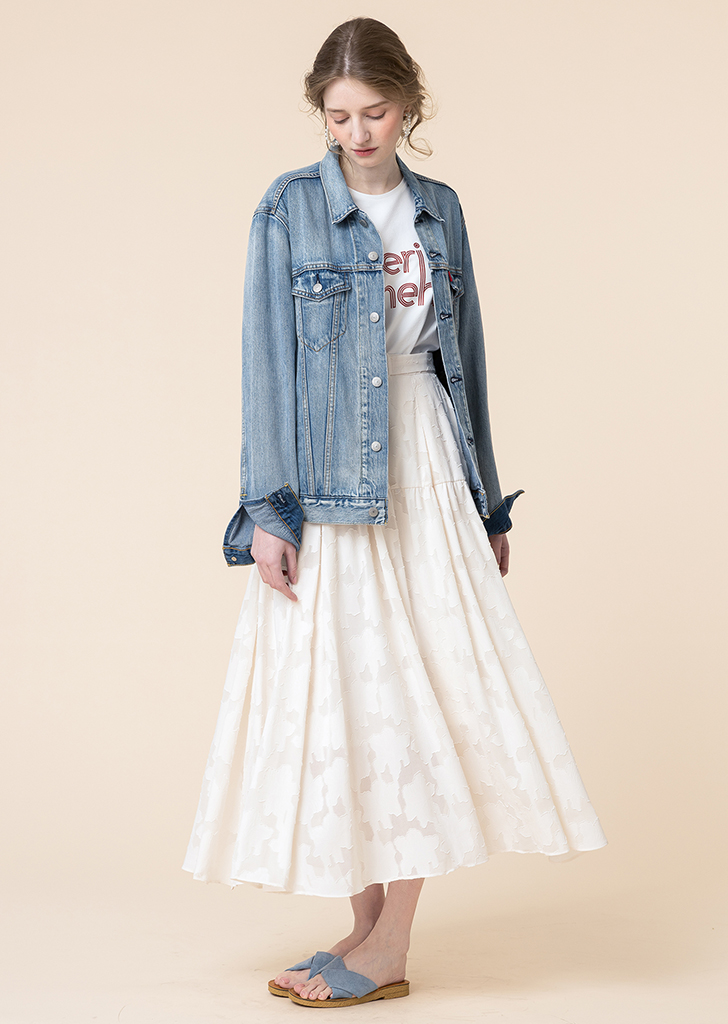 Cecelia flared long skirt [Cream]여성복 브랜드, 페리메라