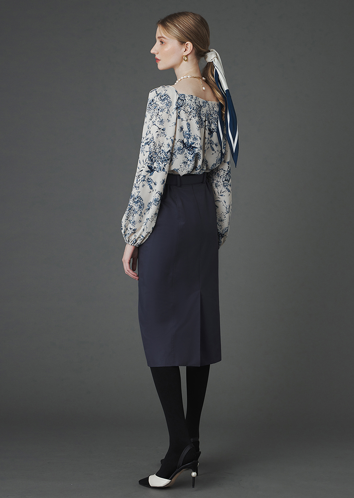 Rosemary belt set skirt [Bluegray]여성복 브랜드, 페리메라