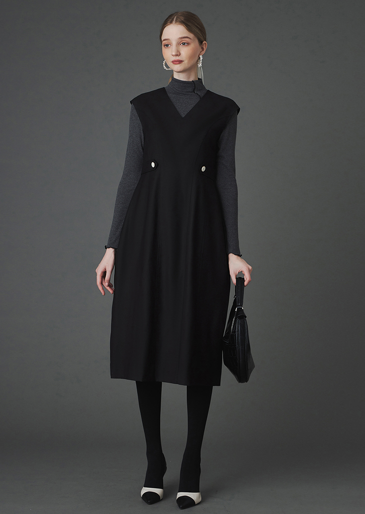 Viola wool dress [Black]여성복 브랜드, 페리메라