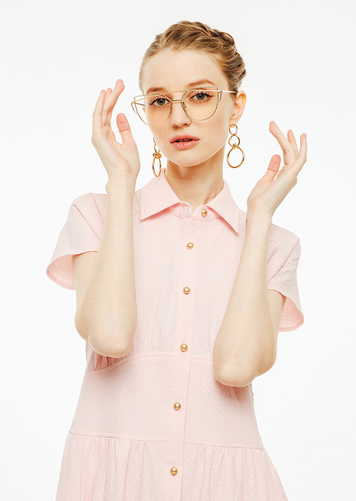 베로니카 시어서커 셔츠 원피스 [베이비 핑크]여성복 브랜드, 페리메라