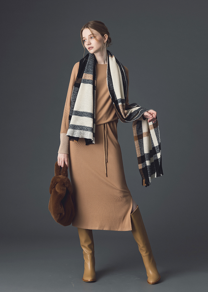 Kalina draping knitwear dress [Camel]여성복 브랜드, 페리메라