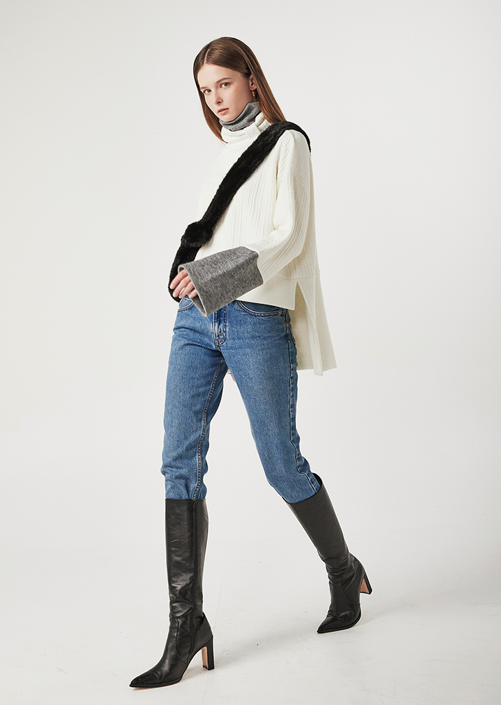 Bluebell turtleneck knit [White]여성복 브랜드, 페리메라
