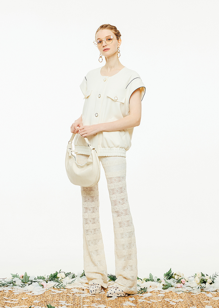 Manuka boot cut lace pants [Cream]여성복 브랜드, 페리메라