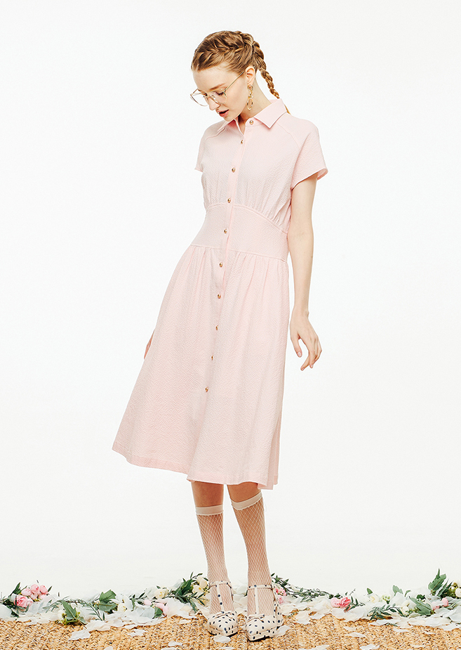 Veronica seersucker dress [Baby pink]여성복 브랜드, 페리메라