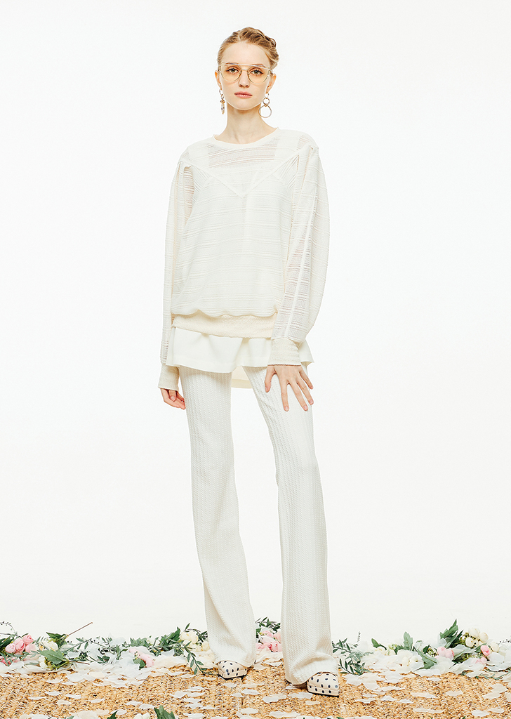 Shade lace sweat shirt [Cream]여성복 브랜드, 페리메라